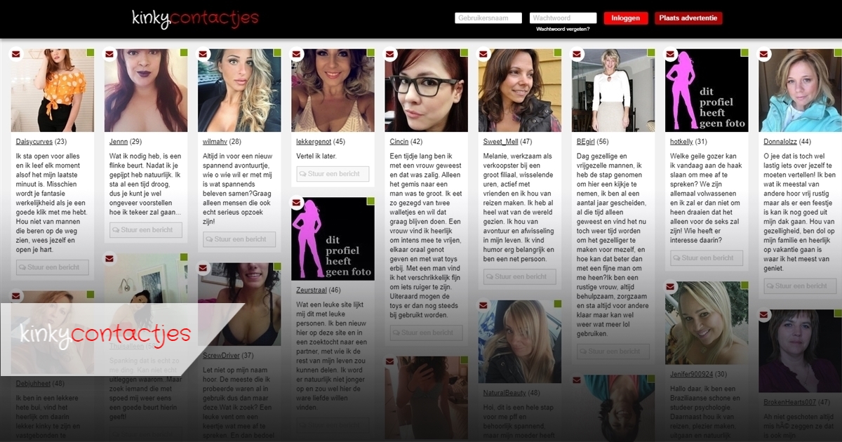 kinkycontactjes is een fantasie achtige erotische chatwebsite met fake profielen van vrouwen en mannen die sekszoekend zijn en op zoek naar erotische gesprekken online