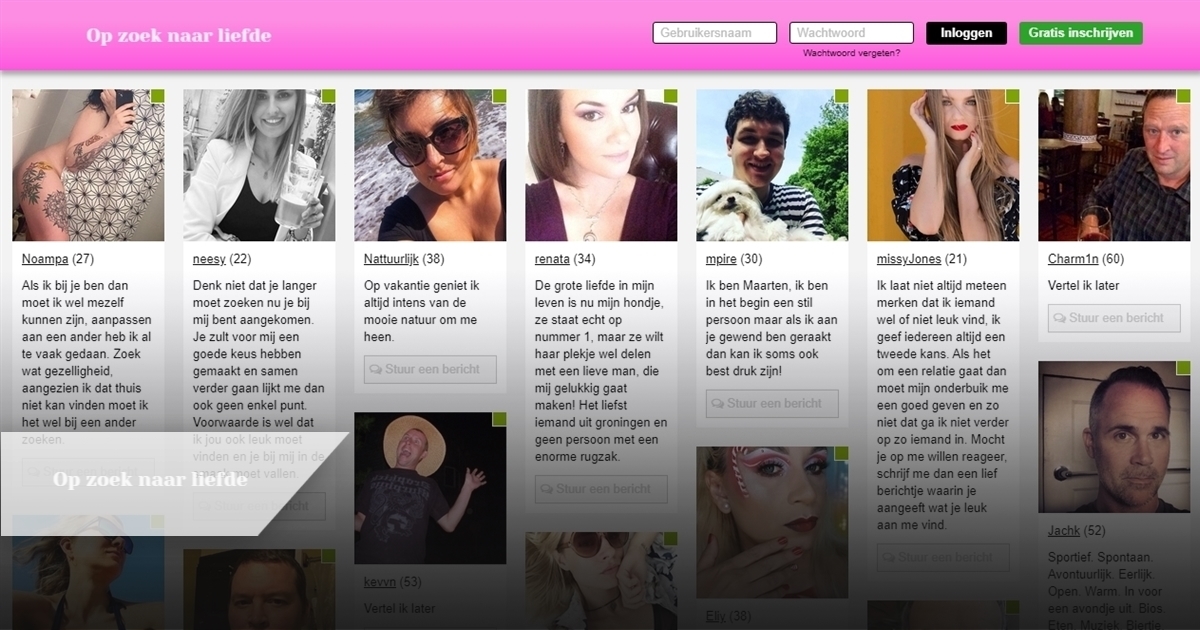 opzoek-naarliefde is een neppe erotischechatwebsite met gemodereerde profielen van aantrekkelijke vrouwen en op zoek naar genegenheid